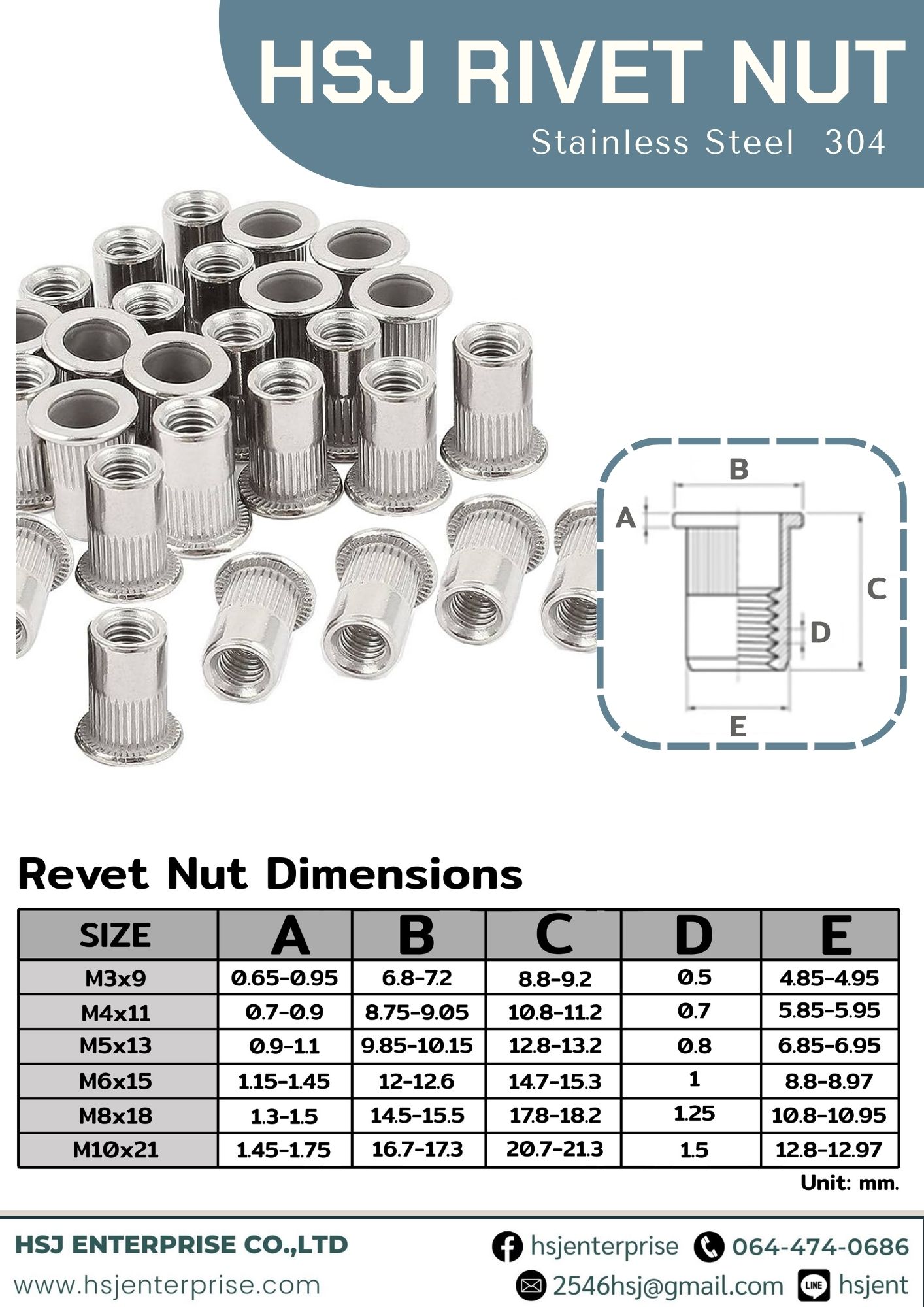 รีเวทนัทสเตนเลส | HSJENTERPRISE Tel.064-474-0686 (Email:2546hsj@gmail ...